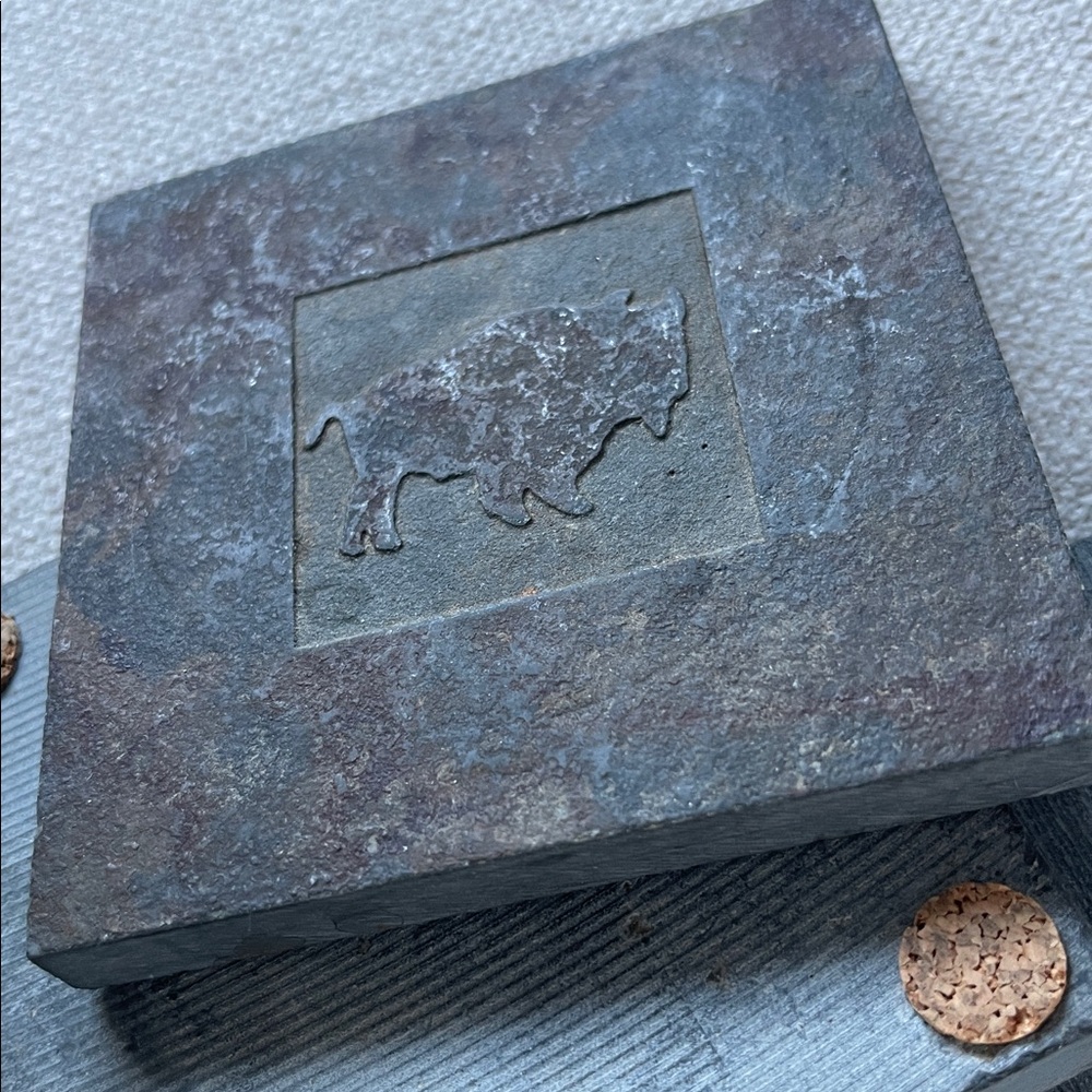 4 HEAVY STONE COASTERS